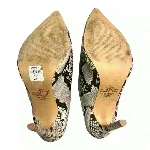Express Faux Snakeskin Mule Pumps Excellent Condition, size 7 - Picture 5 of 7